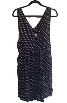 Vintage Take Nine Maternity Navy & White Daisy Print Tank Dress Size Medium