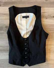 Banana Republic 2 Black Wool Button Up Vest