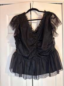 Tulle Peplum Shirt