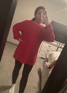 Oversized Hot Pink Popcorn Sweater