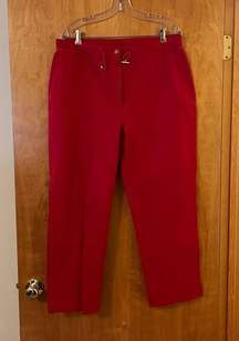 Lauren Jeans Co. Ralph Lauren Red Pants Madison Ave Jeans Metal Clasp Accent 16