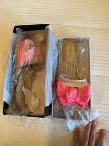 Bow Espadrille Pink Slide Sandals - NWT