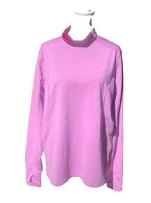 Light Purple Mock Neck Athletic Dri Fit Workout Long Sleeve Sweater
