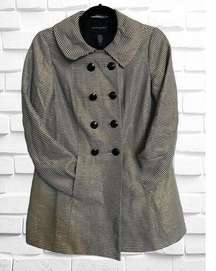 Banana Republic Women’s Small Metallic Striped Double Breasted Pea Coat • Lined