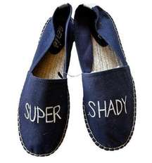 NEW Aerie Canvas Espadrilles SUPER SHADY Slip On Navy SZ-10