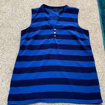 Sleeveless Striped Blouse