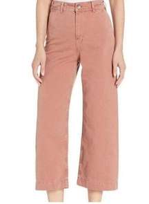 Free People We The Free Dark Pink High Rise Wide Leg Cropped Jeans Size 24