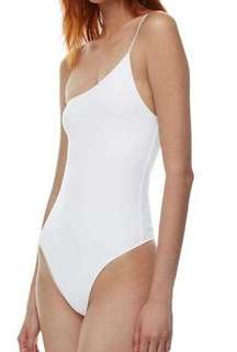 Aritzia Babaton Women’s Size XS White Contour One-Shoulder Cami Bodysuit