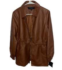 Marc New York Andrew Marc Brown/ chocolate Zip up Fax Leather Jacket | Size M