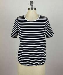 Oak + Fort Blue Stripe Short Sleeve Top Small