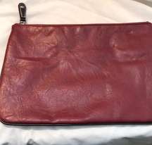 Bueno Red Leather Clutch 12x8” XC