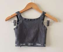 SKIMS Logo Rib Scoop Bralette Gray Size XS