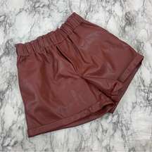 Forever21 Faux Leather Pleather Brown Paperbag Waist High Rise Shorts small