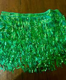 green tassel skirt 