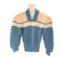 Vintage Blue & White Handmade Sweater