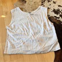 THE LABEL NWT White Sleeveless Linen Top Size XL