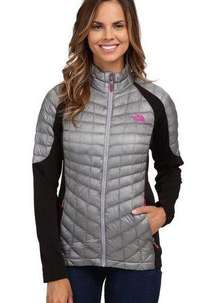 The North Face Womens Small Momentum ThermoBall Hybrid Jacket Mid Grey/Black