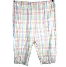 White Stag Plus Size 3X Capri Pajama Pants Plaid Light Pastel Elastic Waist 386