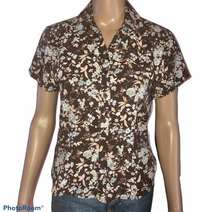 A Line floral buttoned blouse