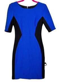 Bisou Bisou Dress Womens 4 Cobalt Blue Black Contemporary Mini New