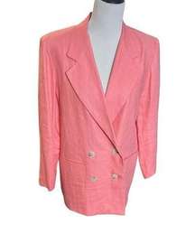 Herman Geist linen pink double sided blazer jacket petite size 12