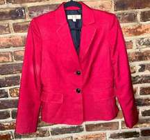 9 & Co Maroon Red 2-Button Blazer Jacket Women's Size 6