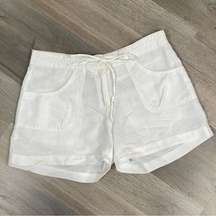 Basix of America Linen Blend Chino Shorts White Small