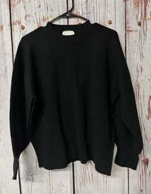 All:row Crew Bubble Sleeve Sweater - Black / Size Medium
