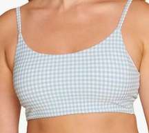 Andie Swim The Maui Bikini Top Blue Gingham size M NWT