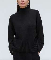 Everlane The Cashmere Oversized Turtleneck Sweater Black