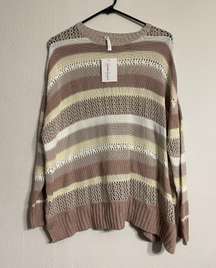 NWT  Sugars Striped Clay Sweater