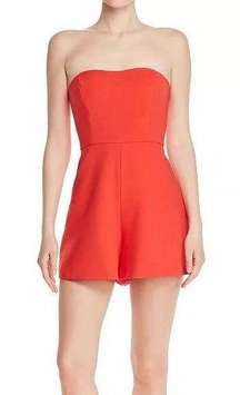 Red Strapless Romper