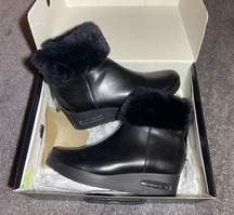 $149 NEW WITH BOX DKNY Abri Black Wedge Bootie ( 9 )‎