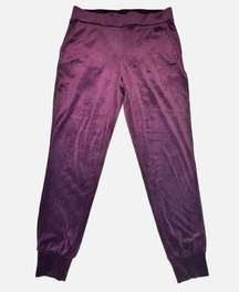 Cable & Gauge Womens Joggers Sweatpants Velour Purple S NWOT