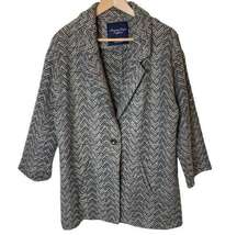 American Eagle Wool Blend Single Button Blazer Jacket Coat Grey Gray size Medium
