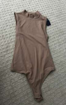 NWT Abercrombie nude sleeveless turtleneck bodysuit 