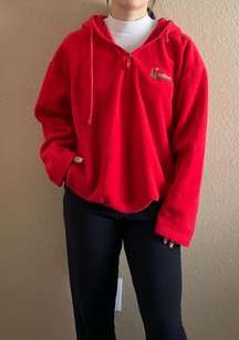 Vintage Red Fleece Lake Tahoe Quarter Zip