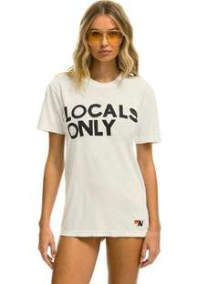 Aviator Nation Locals Only Short Sleeve Tee Size Small Color Cream