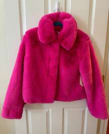 Hot Pink Faux Fur Coat