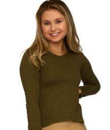 Mejane Olive Green Basic Long Sleeve Shirt NEW