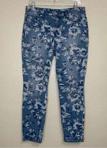 Isaac Mizrahi True Denim Floral Print Ankle Jeans