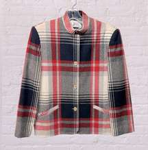 Joyce Sportswear Vintage blazer jacket tartan plaid red cream black XS