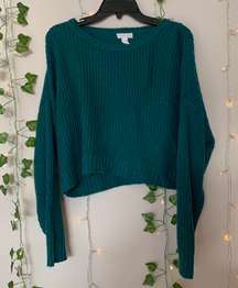 Forrest Green Cropped Sweater