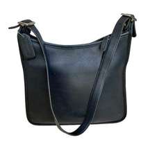Vintage coach Purse 9073 Andrea Zip Top Shoulder Bag Black Leather Minimalist