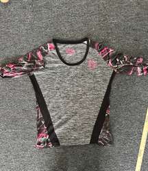 longsleeve pink/black/gray camo shirt. XL