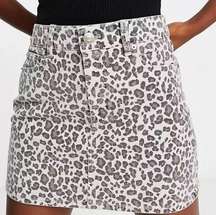 American Eagle High Rise Mini Skirt Size 14 Short Cheetah Print grey