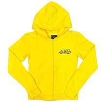 Von Dutch Purple Logo Yellow Full-Zip Hoodie