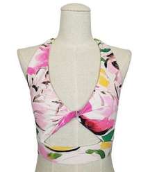 Beach Riot Twist Front Sport Bra Watercolor Floral Sz Small