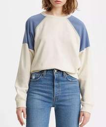 colorblock crewneck soft cozy sweater women Size Large 90s vibe