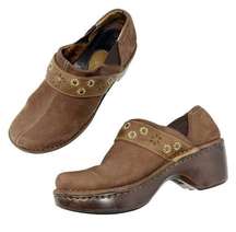 Womens Westlake Leather Stitched Flower Western Clogs Shoes Size 7.5 Brown